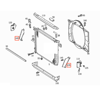 Mercedes SL R129 Radiator Fan Cover Trim Left Or Right Black A1295051288 / A1295051388