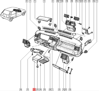 Renault 5 Dashboard Coin Tray Flap Cover All Colors 7700755270