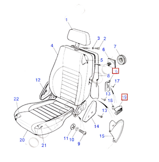 Jaguar XJS Seat Adjustment Knob & Escutcheon Set – Black – Left or Right (BDC8204, BDC8979/BDC8978)