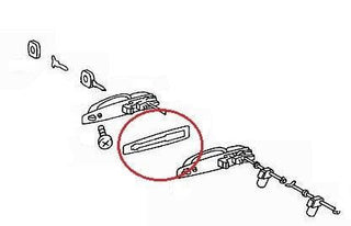 Mercedes-Benz W123 Chrome Door Handle Gasket - Rear Exterior - 1237660005