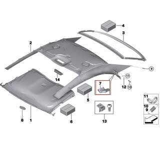 BMW E93 F33 F83 Convertible C Pillar Flap Holder Left Or Right Black 54377204891 / 54377204892