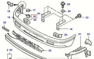 Front Bumper Clip Set – Ford Escort RS Cosworth (4x Black, 6123961)
