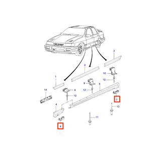 Jacking Point Cover Set – Ford Sierra Cosworth (4pcs, Primed, 1656350–1656353)