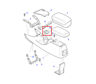 Jaguar X-type Armrest Lid Catch Mechanism Latch Bracket C2S19709