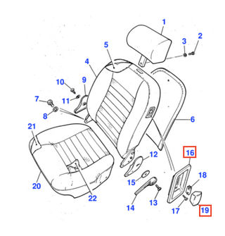 Jaguar XJS Seat Control Knob & Escutcheon Set Black (75-96) 715721/624571 | AutoClassicX
