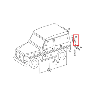 Mercedes G-class W460 W461 W463 Rear Side Vent Covering Black A4606980089 / A4636900179