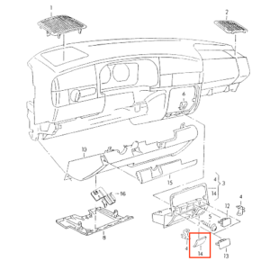VW Golf MK3 OBD Port Cover Trim | Black | 1H1858981C